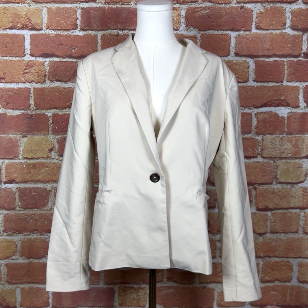 Philosophy Women's One Button Beige Blazer Size 8 Career Business Casual